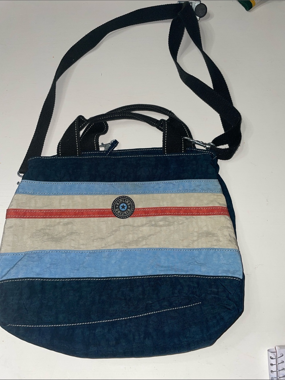 Kipling small striped tote bag